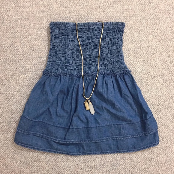 Medium Mossimo Denim Tube Top - Picture 2 of 5